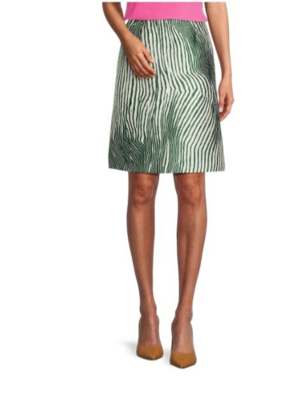 Preston And York Green Zebra-Print Mini Skirt